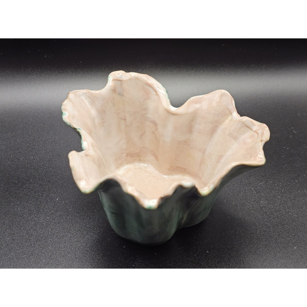 RARE Vintage STANGL‎ ~ GREEN Ribbed Vase  5.5"x3"